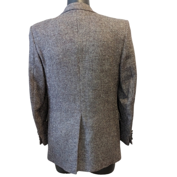 Vintage grey plaid wool blazer 40R - Picture 5 of 12